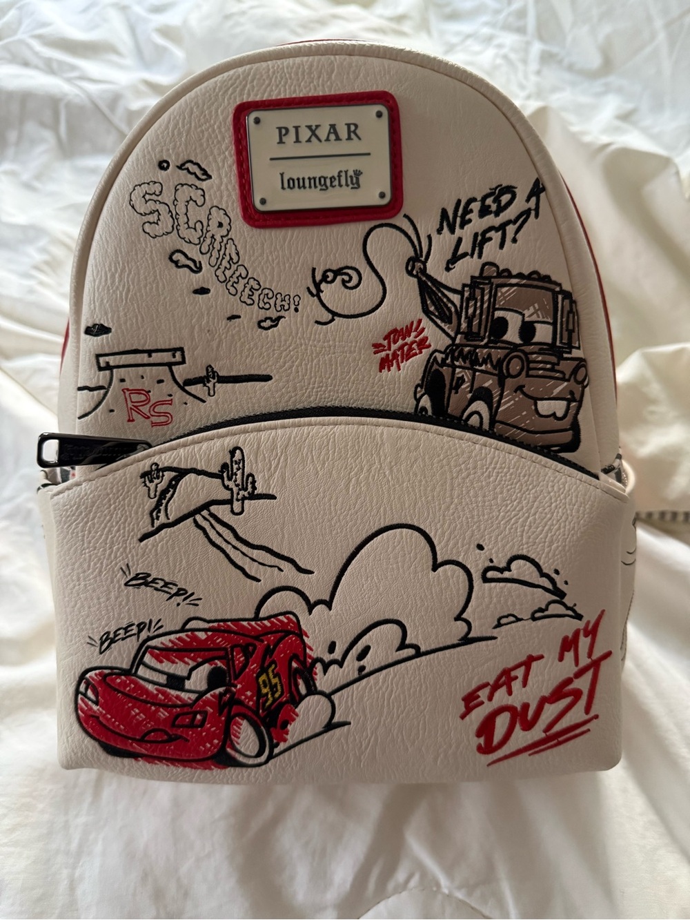 Loungefly Pixar Cars Lightning McQueen & Mater Doodles Sketch Mini Backpack
